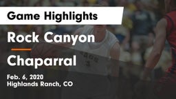 Rock Canyon  vs Chaparral  Game Highlights - Feb. 6, 2020