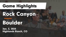 Rock Canyon  vs Boulder  Game Highlights - Jan. 3, 2024