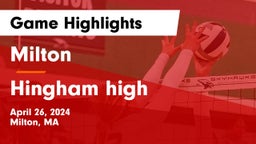 Milton  vs Hingham high Game Highlights - April 26, 2024