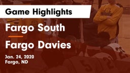 Fargo South  vs Fargo Davies  Game Highlights - Jan. 24, 2020