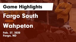 Fargo South  vs Wahpeton  Game Highlights - Feb. 27, 2020