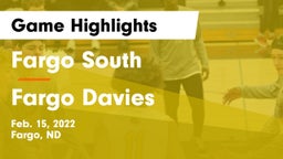 Fargo South  vs Fargo Davies  Game Highlights - Feb. 15, 2022