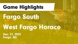 Fargo South  vs West Fargo Horace  Game Highlights - Dec. 21, 2023