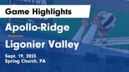 Apollo-Ridge  vs Ligonier Valley  Game Highlights - Sept. 19, 2023
