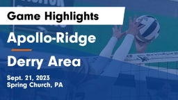 Apollo-Ridge  vs Derry Area Game Highlights - Sept. 21, 2023