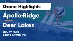 Apollo-Ridge  vs Deer Lakes  Game Highlights - Oct. 19, 2023