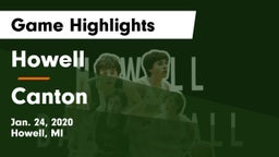 Howell vs Canton  Game Highlights - Jan. 24, 2020