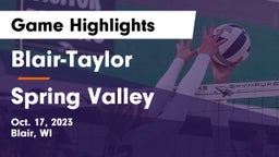 Blair-Taylor  vs Spring Valley  Game Highlights - Oct. 17, 2023