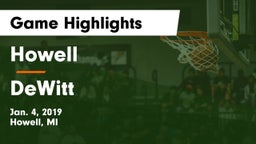 Howell vs DeWitt  Game Highlights - Jan. 4, 2019