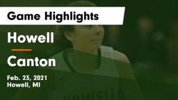 Howell vs Canton  Game Highlights - Feb. 23, 2021