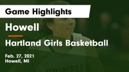 Howell vs Hartland Girls Basketball Game Highlights - Feb. 27, 2021