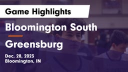 Bloomington South  vs Greensburg  Game Highlights - Dec. 28, 2023