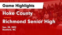 Hoke County  vs Richmond Senior High Game Highlights - Jan. 28, 2022