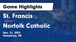 St. Francis  vs Norfolk Catholic  Game Highlights - Dec. 21, 2023