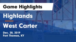 Highlands  vs West Carter Game Highlights - Dec. 28, 2019