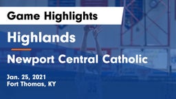 Highlands  vs Newport Central Catholic  Game Highlights - Jan. 25, 2021