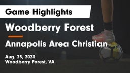 Woodberry Forest  vs Annapolis Area Christian  Game Highlights - Aug. 25, 2023