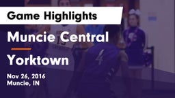 Muncie Central  vs Yorktown  Game Highlights - Nov 26, 2016