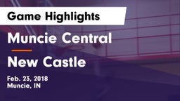 Muncie Central  vs New Castle  Game Highlights - Feb. 23, 2018
