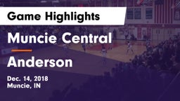 Muncie Central  vs Anderson  Game Highlights - Dec. 14, 2018