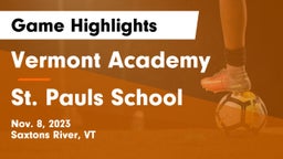 Vermont Academy vs St. Pauls School Game Highlights - Nov. 8, 2023