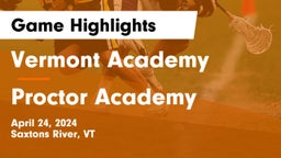 Vermont Academy vs Proctor Academy  Game Highlights - April 24, 2024