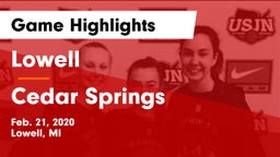 Lowell  vs Cedar Springs  Game Highlights - Feb. 21, 2020