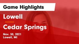 Lowell  vs Cedar Springs  Game Highlights - Nov. 30, 2021