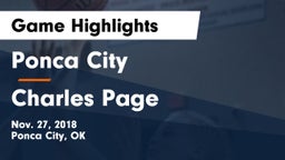 Ponca City  vs Charles Page  Game Highlights - Nov. 27, 2018