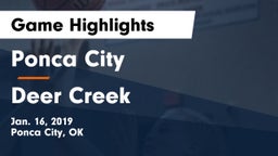 Ponca City  vs Deer Creek Game Highlights - Jan. 16, 2019