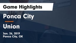 Ponca City  vs Union Game Highlights - Jan. 26, 2019