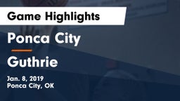 Ponca City  vs Guthrie  Game Highlights - Jan. 8, 2019