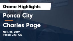 Ponca City  vs Charles Page  Game Highlights - Nov. 26, 2019