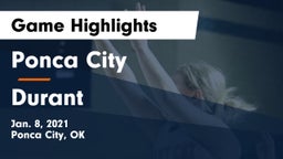 Ponca City  vs Durant  Game Highlights - Jan. 8, 2021