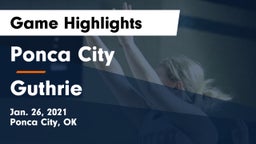 Ponca City  vs Guthrie  Game Highlights - Jan. 26, 2021