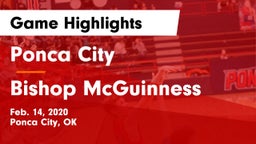 Ponca City  vs Bishop McGuinness  Game Highlights - Feb. 14, 2020