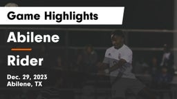 Abilene  vs Rider  Game Highlights - Dec. 29, 2023