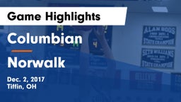 Columbian  vs Norwalk  Game Highlights - Dec. 2, 2017