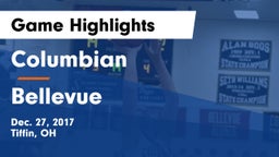 Columbian  vs Bellevue  Game Highlights - Dec. 27, 2017
