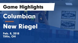 Columbian  vs New Riegel  Game Highlights - Feb. 8, 2018