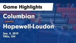 Columbian  vs Hopewell-Loudon  Game Highlights - Jan. 5, 2019
