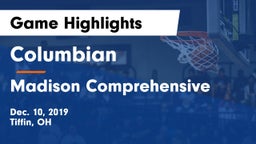 Columbian  vs Madison Comprehensive  Game Highlights - Dec. 10, 2019