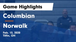 Columbian  vs Norwalk  Game Highlights - Feb. 13, 2020