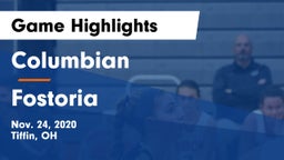 Columbian  vs Fostoria  Game Highlights - Nov. 24, 2020