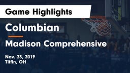 Columbian  vs Madison Comprehensive  Game Highlights - Nov. 23, 2019