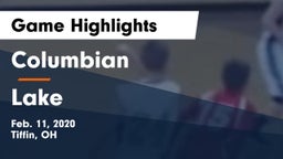 Columbian  vs Lake  Game Highlights - Feb. 11, 2020