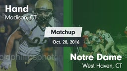 Matchup: Hand  vs. Notre Dame  2016