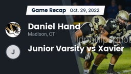 Recap: Daniel Hand  vs. Junior Varsity vs Xavier  2022