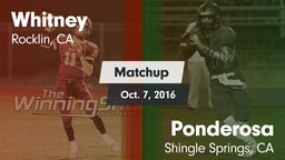 Matchup: Whitney  vs. Ponderosa  2016