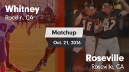 Matchup: Whitney  vs. Roseville  2016